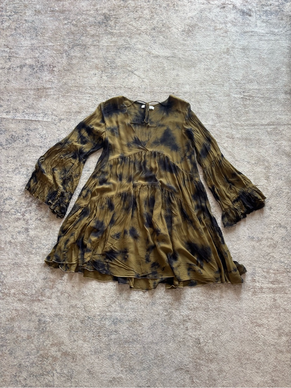 Young Fabulous & Broke Tie-Dye Tiered Boho Mini Dress M